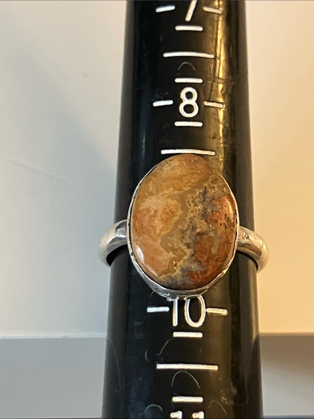 Sterling Silver Brown Jasper Oval Ring - Earthy Brown Stone